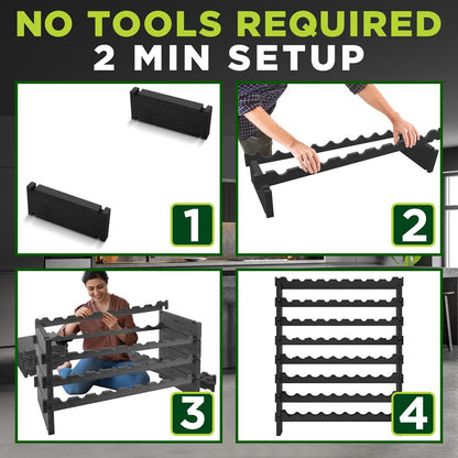 Bamboo Wine Rack 72-Bottle Capacity, Stackable 8-Tier, Easy Assembly