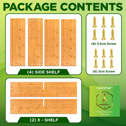 24 Bottle Bamboo Wine Rack - Space-Saving, Sturdy, Natural Finish