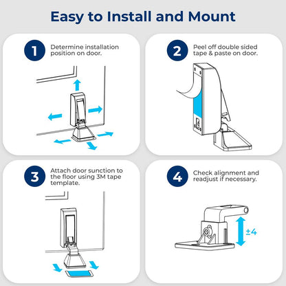 Hydraulic Door Stopper - Noiseless, Easy Install, Carbon Steel