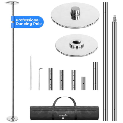 Adjustable Non-Slip Dancing Pole Set, Steel, Chrome Finish