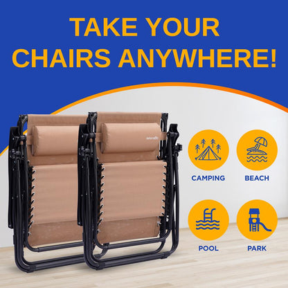 product image number 5 for SereneLife Adjustable Zero Gravity Chair Set
