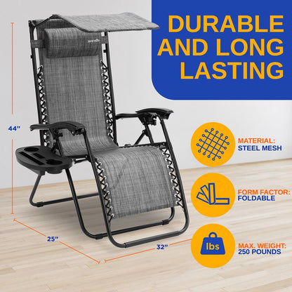 product image number 2 for SereneLife Adjustable Zero Gravity Chair Set