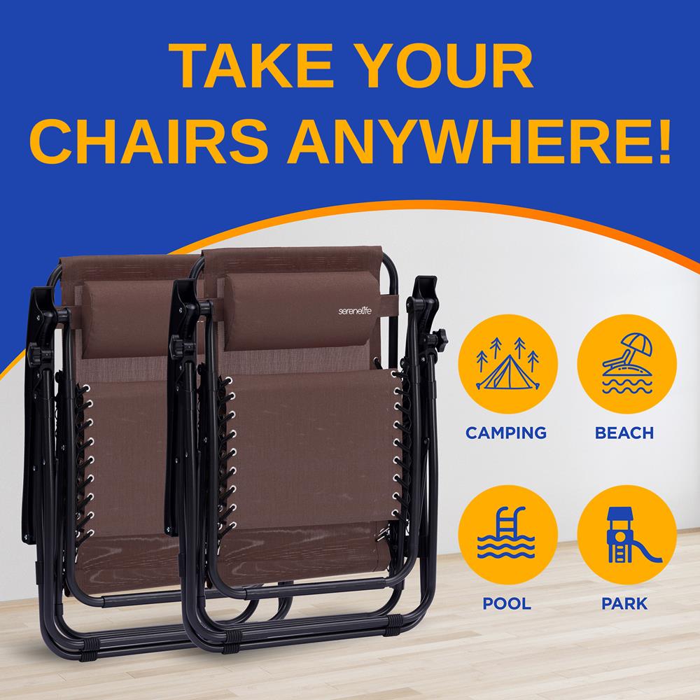 product image number 5 for SereneLife Adjustable Zero Gravity Chair Set
