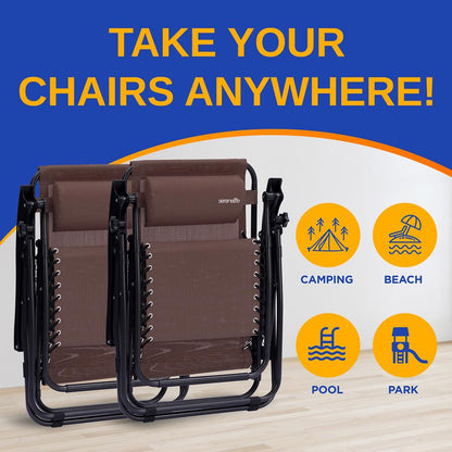 product image number 5 for SereneLife Adjustable Zero Gravity Chair Set