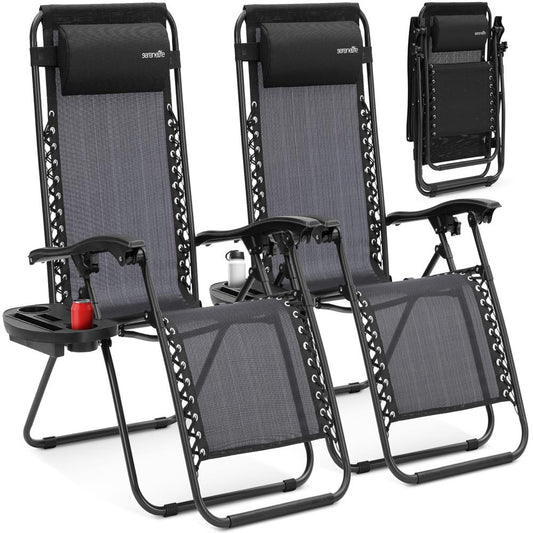 Zero Gravity Recliner Chairs 2-Pack, Ultimate Comfort, Steel & Textilene