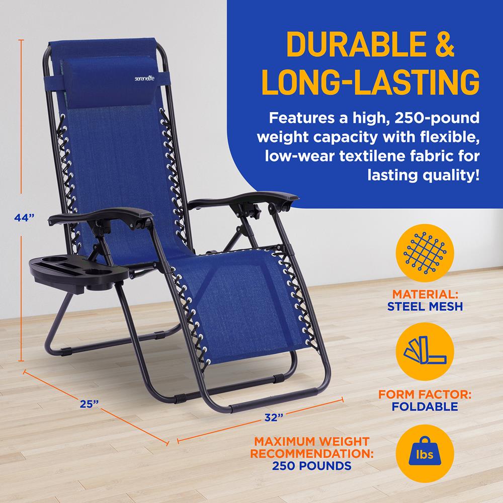 product image number 2 for SereneLife Adjustable Zero Gravity Chair Set