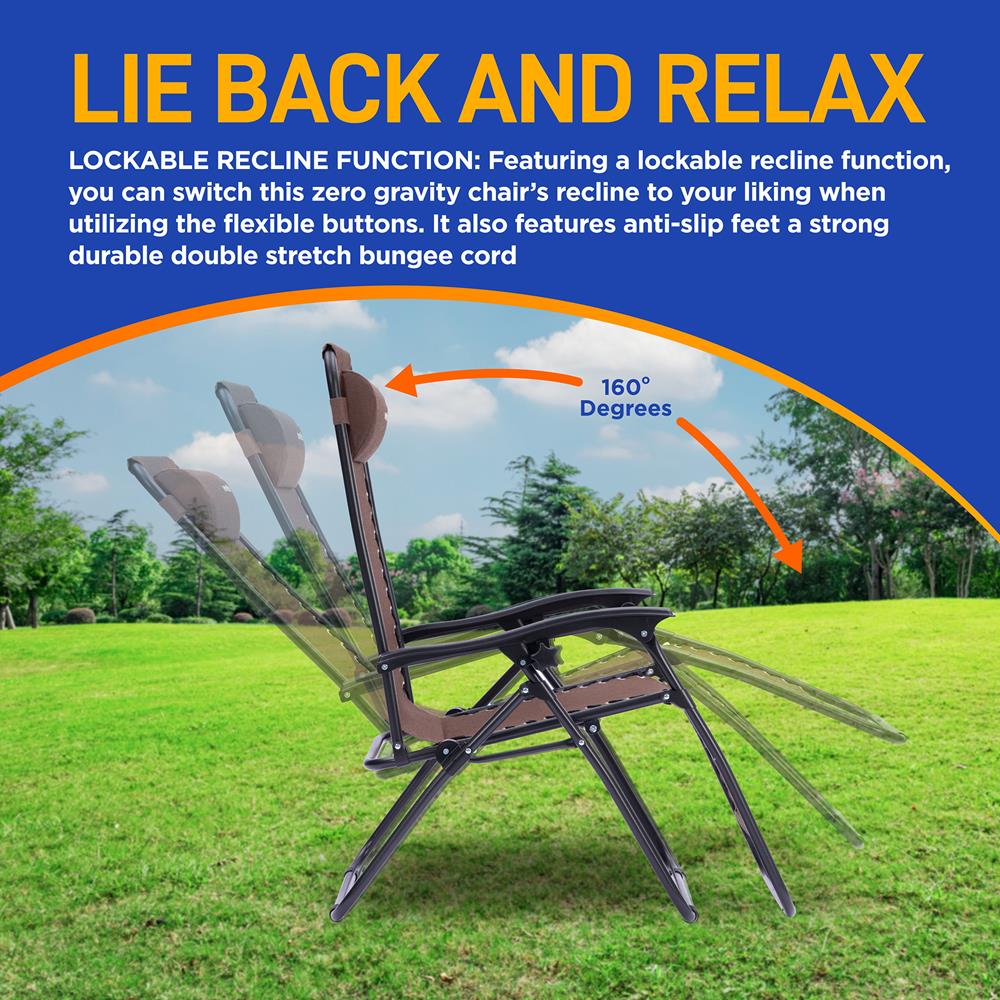 product image number 3 for SereneLife Adjustable Zero Gravity Chair Set