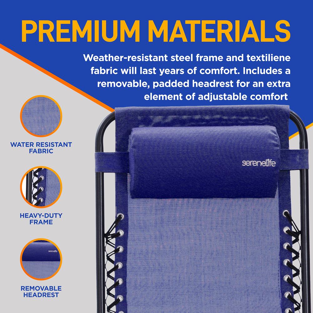 product image number 6 for SereneLife Adjustable Zero Gravity Chair Set