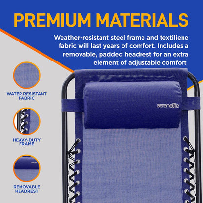 product image number 6 for SereneLife Adjustable Zero Gravity Chair Set