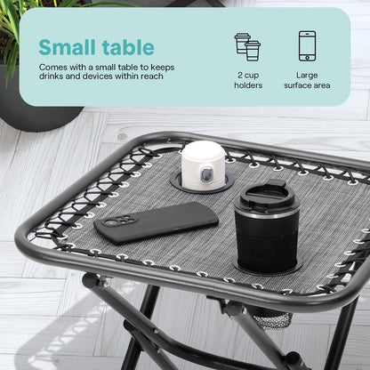 Zero Gravity Chair Set 2-Pack, Ultimate Comfort, Steel & Textilene, Gray