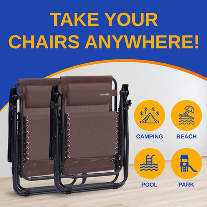 product image number 5 for SereneLife Adjustable Zero Gravity Chair Set