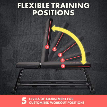 Adjustable Weight Bench, Full-Body Workout, Heavy-Duty Steel, Foldable