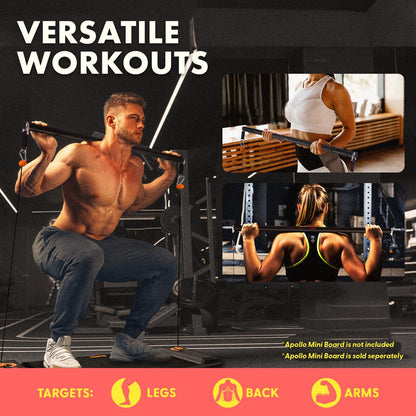 Mini Fitness Board Bar for Effective Workouts, Aviation Aluminum, 43.7"