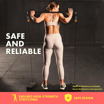 Mini Fitness Board Bar for Effective Workouts, Aviation Aluminum, 43.7"