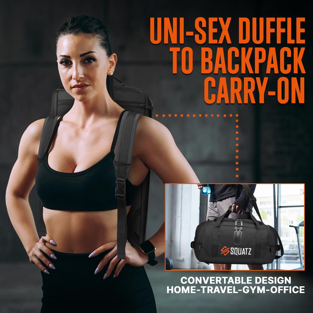 Gym Bag 50L Duffle Backpack Tear-Resistant Polyester, Spacious