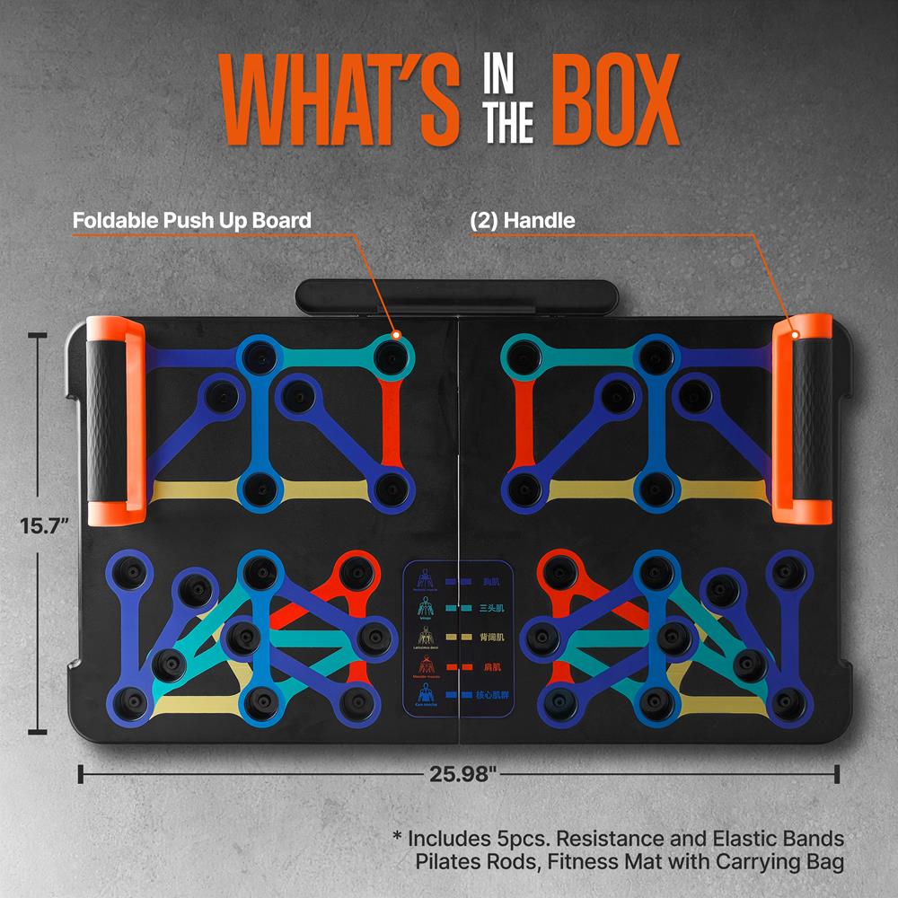 product image number 2 for SQUATZ Push Up Board Home Workout Equipment Set