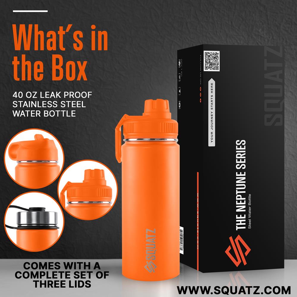 product image number 2 for SQUATZ 40 Oz Stainless Steel Water Bottle