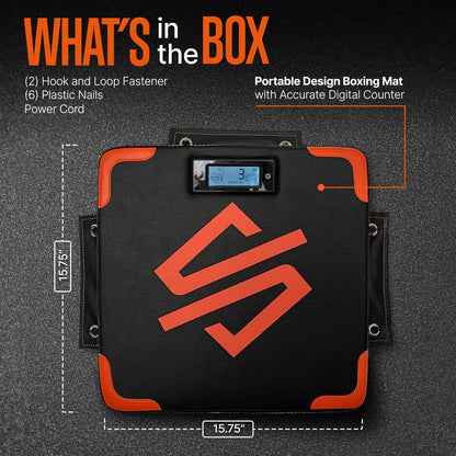 Portable Boxing Mat with Digital Counter, Foam Padding, Easy Install