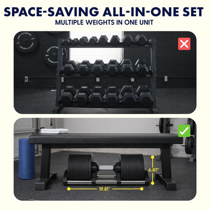70 Lbs. Adjustable Dumbbell Weight Set - Home Workout/Fitness Equipment, One Single Dumbbell With Anti-Slip Metal Handle