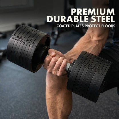 70lb Adjustable Dumbbell, Quick Change, Anti-Slip Metal Handle