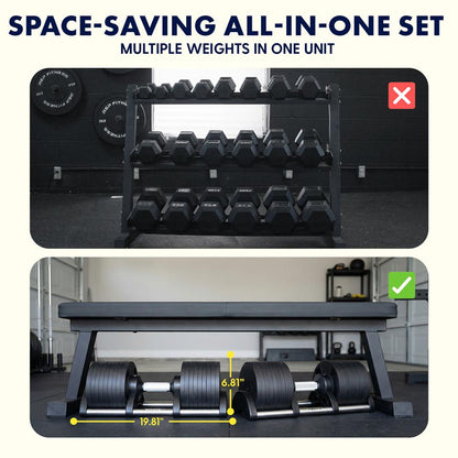 70 Lbs. Adjustable Dumbbell Weight Set - Home Workout/Fitness Equipment, One Single Dumbbell With Anti-Slip Metal Handle Set Of (2)