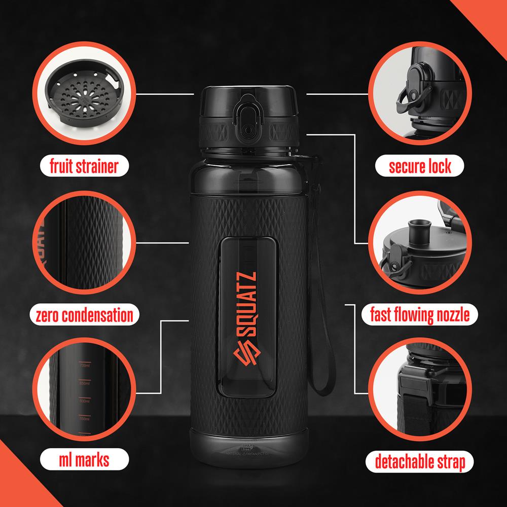 product image number 6 for SQUATZ Sports Water Bottle With Strainer