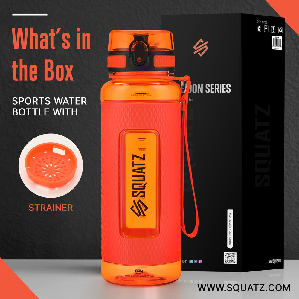 product image number 2 for SQUATZ Sports Water Bottle With Strainer