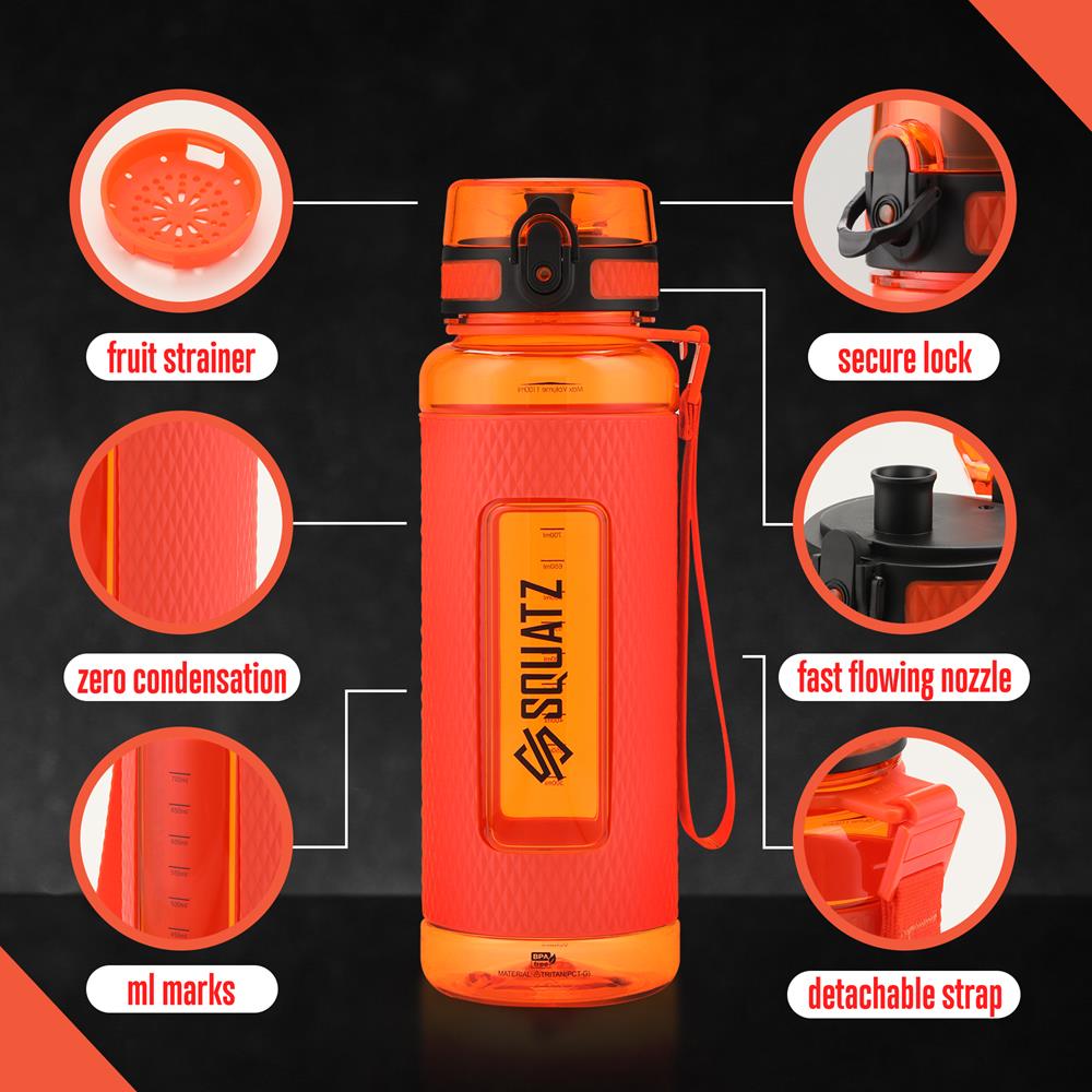 product image number 6 for SQUATZ Sports Water Bottle With Strainer