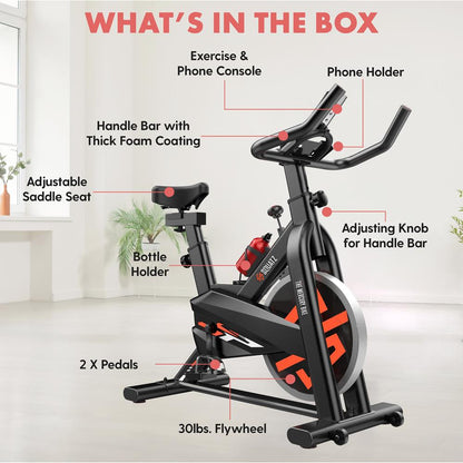 Stationary Cycling Bike - Fun Indoor Workout, 8 Resistance Levels, Steel Frame