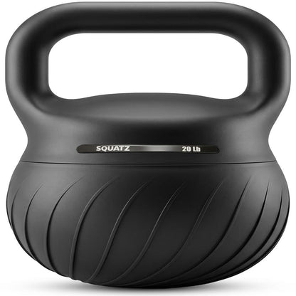 Squatz 20-Lb Soft Drop Kettlebell With Extra-Wide Handle And Sand-Filled Cushioned Base For Home Gym & Strength Training (Black)
