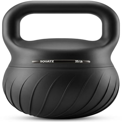 Squatz 25-Lb Soft Drop Kettlebell With Extra-Wide Handle And Sand-Filled Cushioned Base For Home Gym & Strength Training (Black)