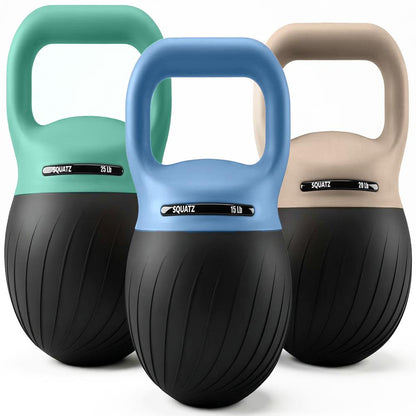Squatz Soft Drop Kettlebell Set With Extra-Wide Handle, Multiple Weight Options And Sand-Filled Cushioned Base For Home Gym & Strength Training