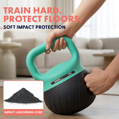 Squatz Soft Drop Kettlebell Set With Extra-Wide Handle, Multiple Weight Options And Sand-Filled Cushioned Base For Home Gym & Strength Training