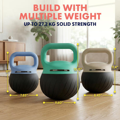 Squatz Soft Drop Kettlebell Set With Extra-Wide Handle, Multiple Weight Options And Sand-Filled Cushioned Base For Home Gym & Strength Training