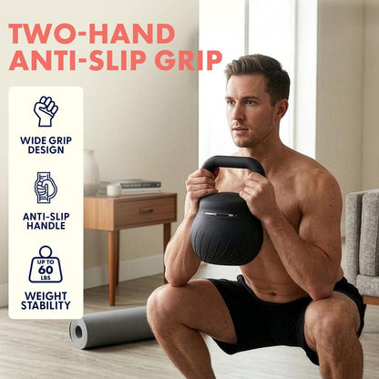 Squatz Soft Drop Kettlebell Set With Extra-Wide Handle, Multiple Weight Options And Sand-Filled Cushioned Base For Home Gym & Strength Training