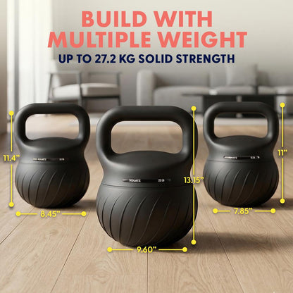 Squatz Soft Drop Kettlebell Set With Extra-Wide Handle, Multiple Weight Options And Sand-Filled Cushioned Base For Home Gym & Strength Training