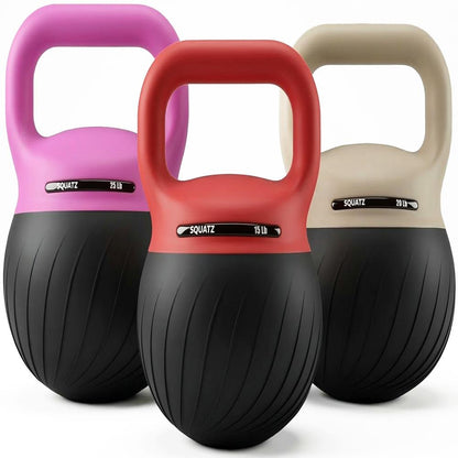 Squatz Soft Drop Kettlebell Set With Extra-Wide Handle, Multiple Weight Options And Sand-Filled Cushioned Base For Home Gym & Strength Training