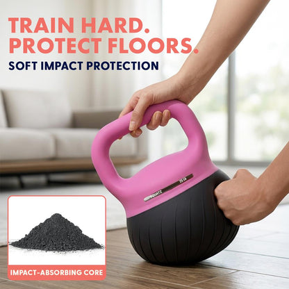 Squatz Soft Drop Kettlebell Set With Extra-Wide Handle, Multiple Weight Options And Sand-Filled Cushioned Base For Home Gym & Strength Training