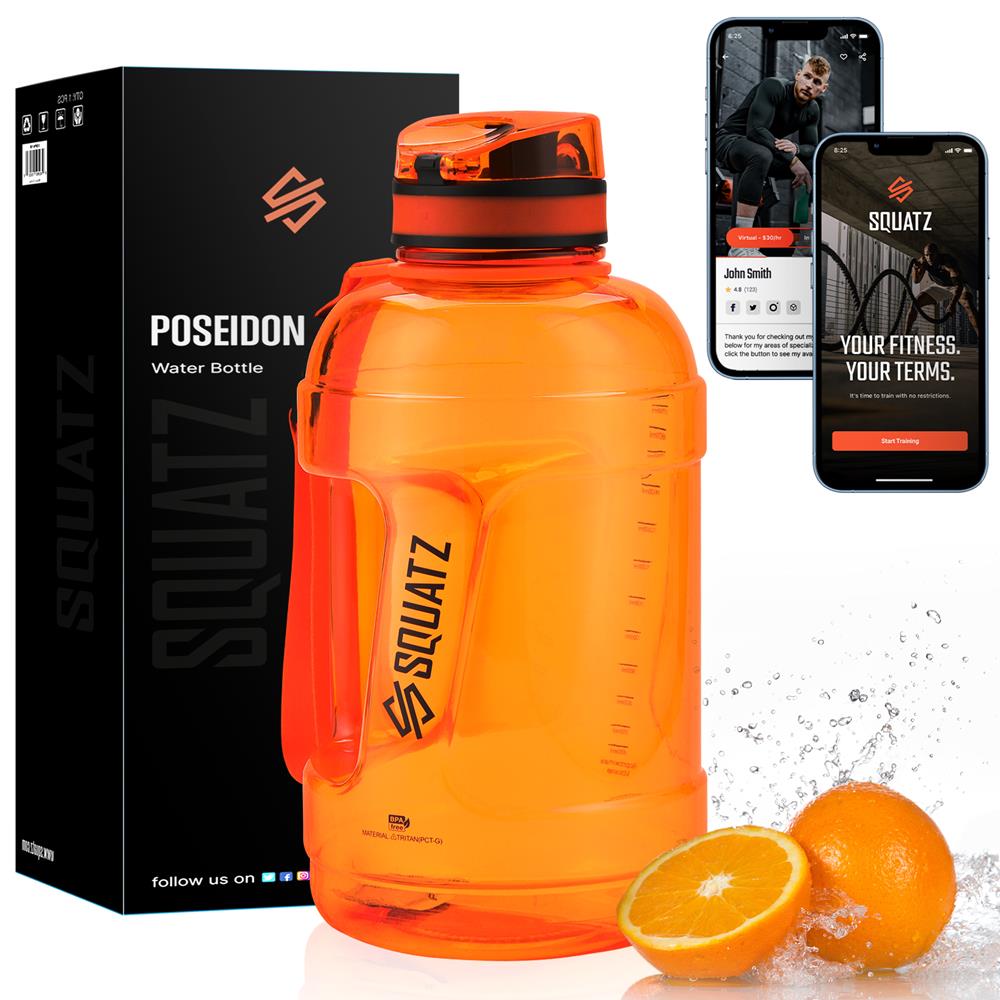 78 Oz Sports Water Bottle Leakproof Wide Mouth Orange – Pyle USA