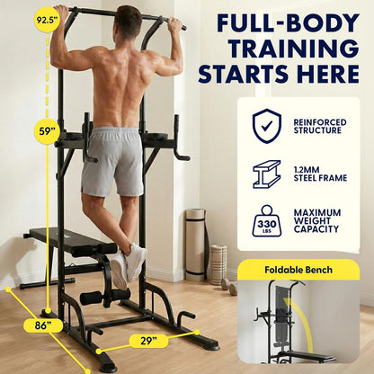 Pull-Up Workout Station, Strengthen Upper Body, Heavy Duty Steel Frame