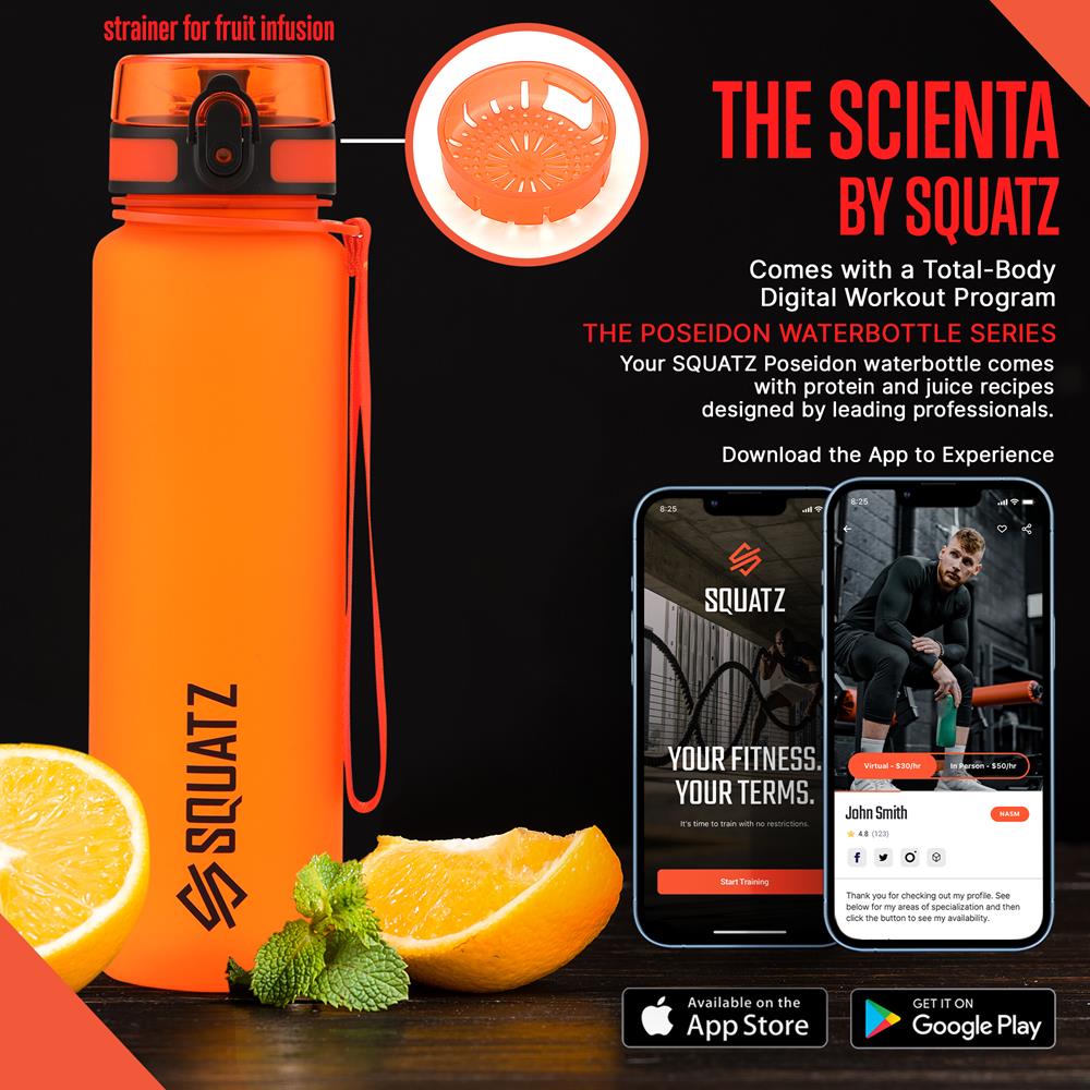 product image number 7 for SQUATZ Frosted Water Bottle With Strainer
