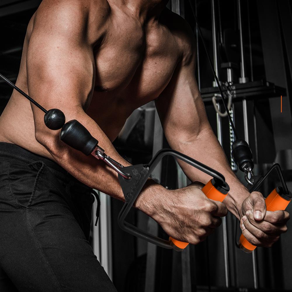Single D Row Handle - Non-Slip Grip, 360¬¨‚àû Rotation, Orange