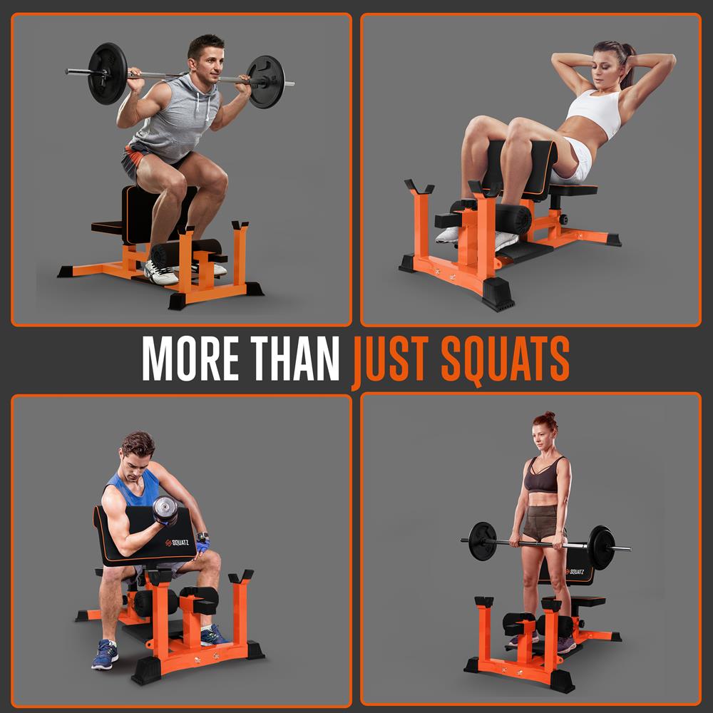 Sissy Squat Machine - Build Muscle - Heavy-Duty Steel - Black