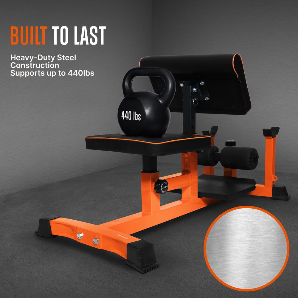 Sissy Squat Machine - Build Muscle - Heavy-Duty Steel - Black