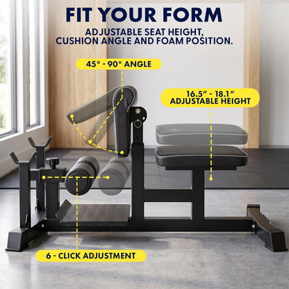 Squatz Multi-Function Sissy Squat Machine, Adjustable Squat Bench For Home Gym Workout Station And Leg Exercise (Black)