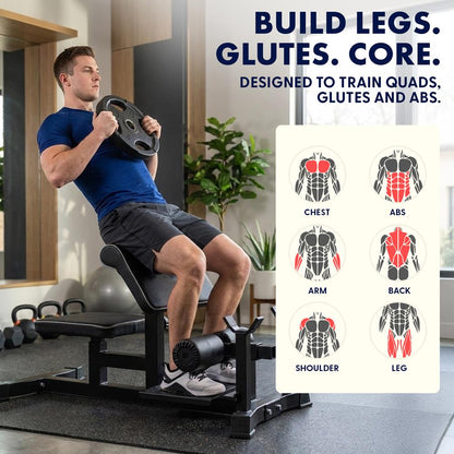 Squatz Multi-Function Sissy Squat Machine, Adjustable Squat Bench For Home Gym Workout Station And Leg Exercise (Black)