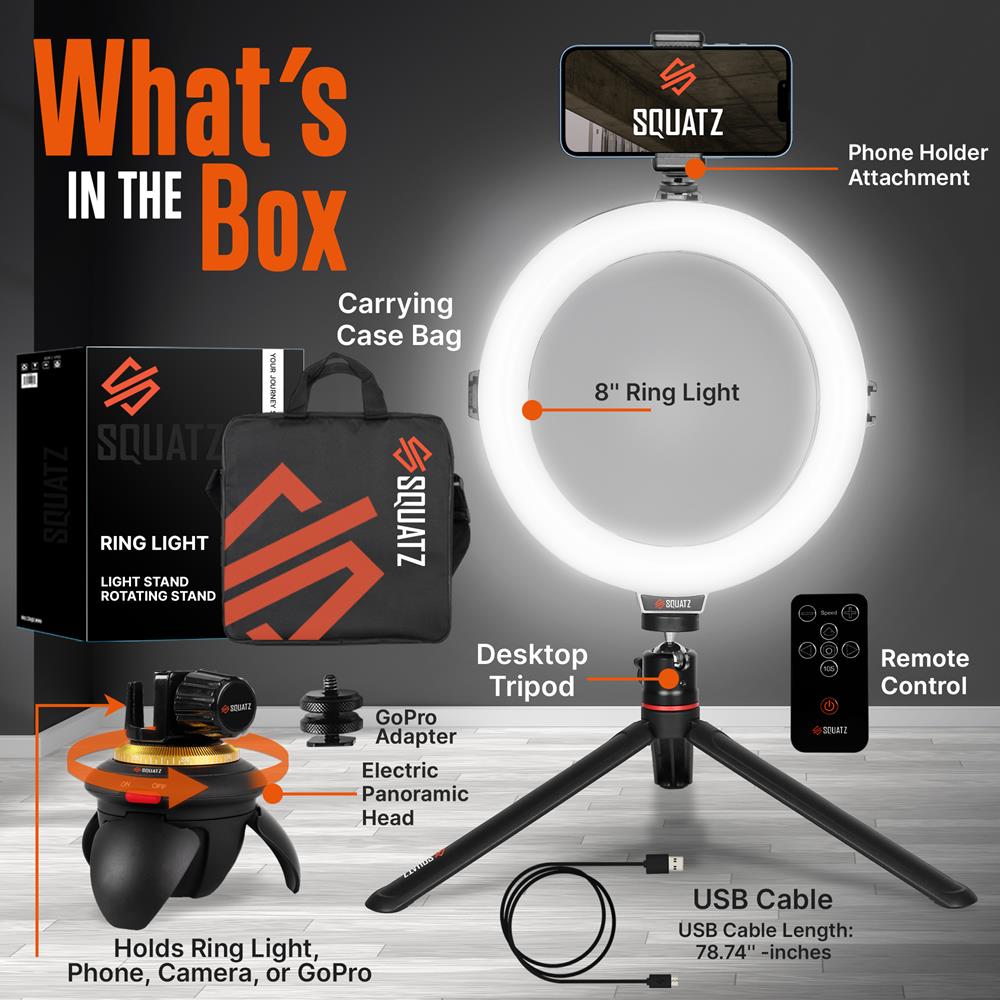 product image number 2 for SQUATZ 8'' Selfie Ring Light