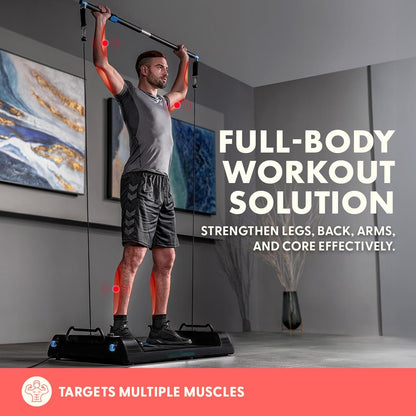 Mini Smart Cable Machine: Full Body Workouts, 150lb Resistance, Blue