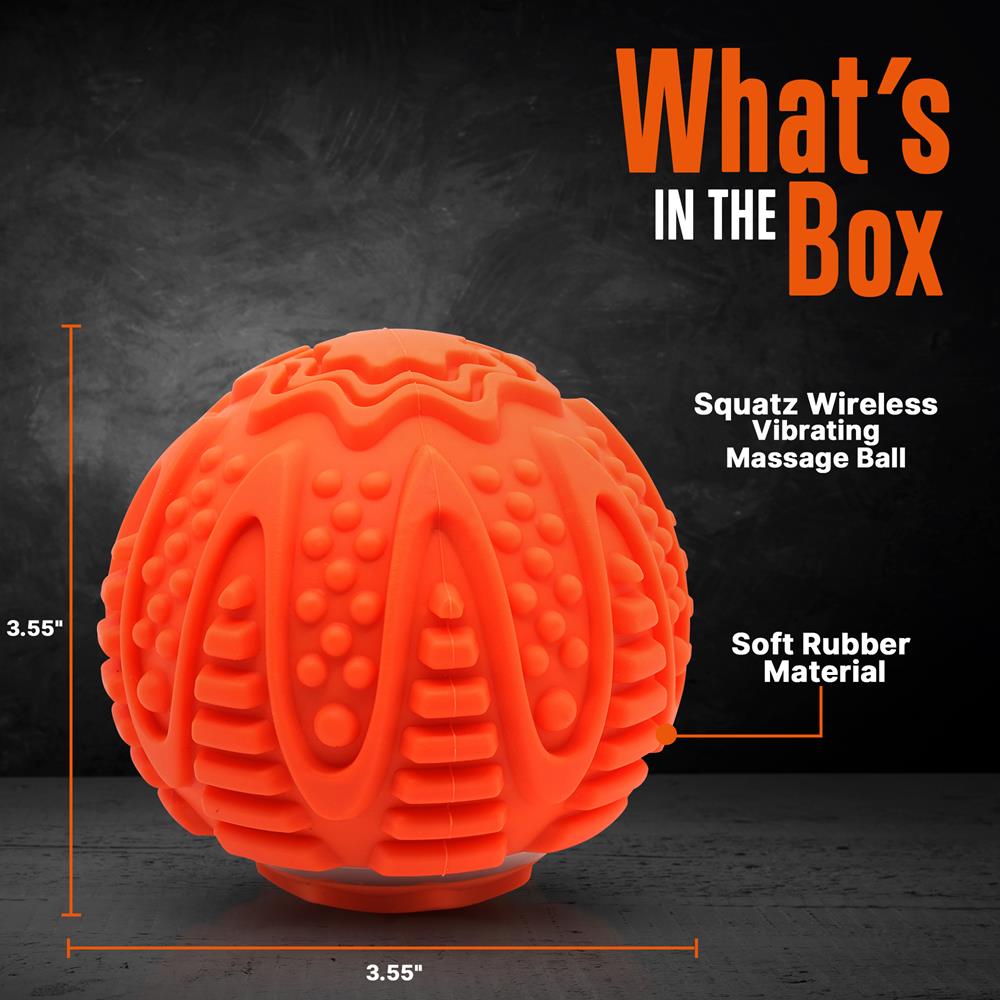 3.7" Wireless Vibrating Massage Ball, Deep Tissue Relief, 3 Intensity Levels, Orange Pyle USA 3.7" Wireless Vibrating Massage Ball, Deep Tissue Relief, 3 Intensity Levels, Orange Pyle USA