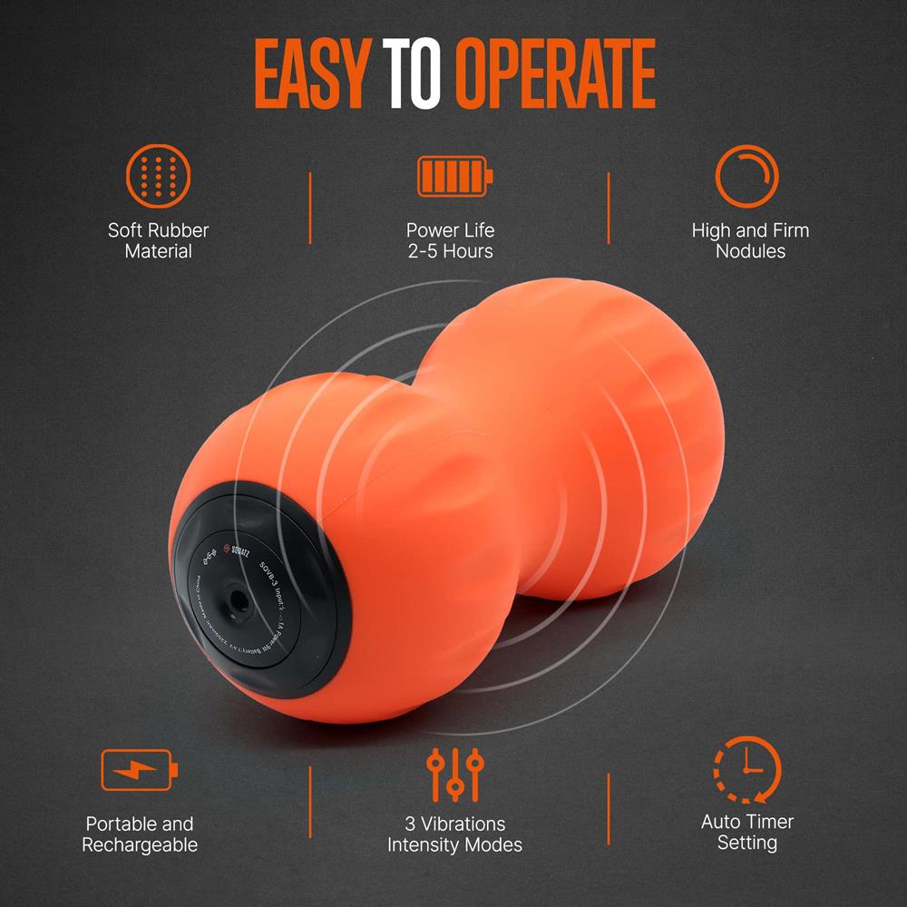 Wireless Vibrating Massage Peanut Ball, Deep Tissue Relief, 3 Intensity Levels, Orange Pyle USA Wireless Vibrating Massage Peanut Ball, Deep Tissue Relief, 3 Intensity Levels, Orange Pyle USA